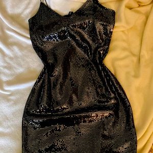 Mini Black Sparkly Cocktail Dress